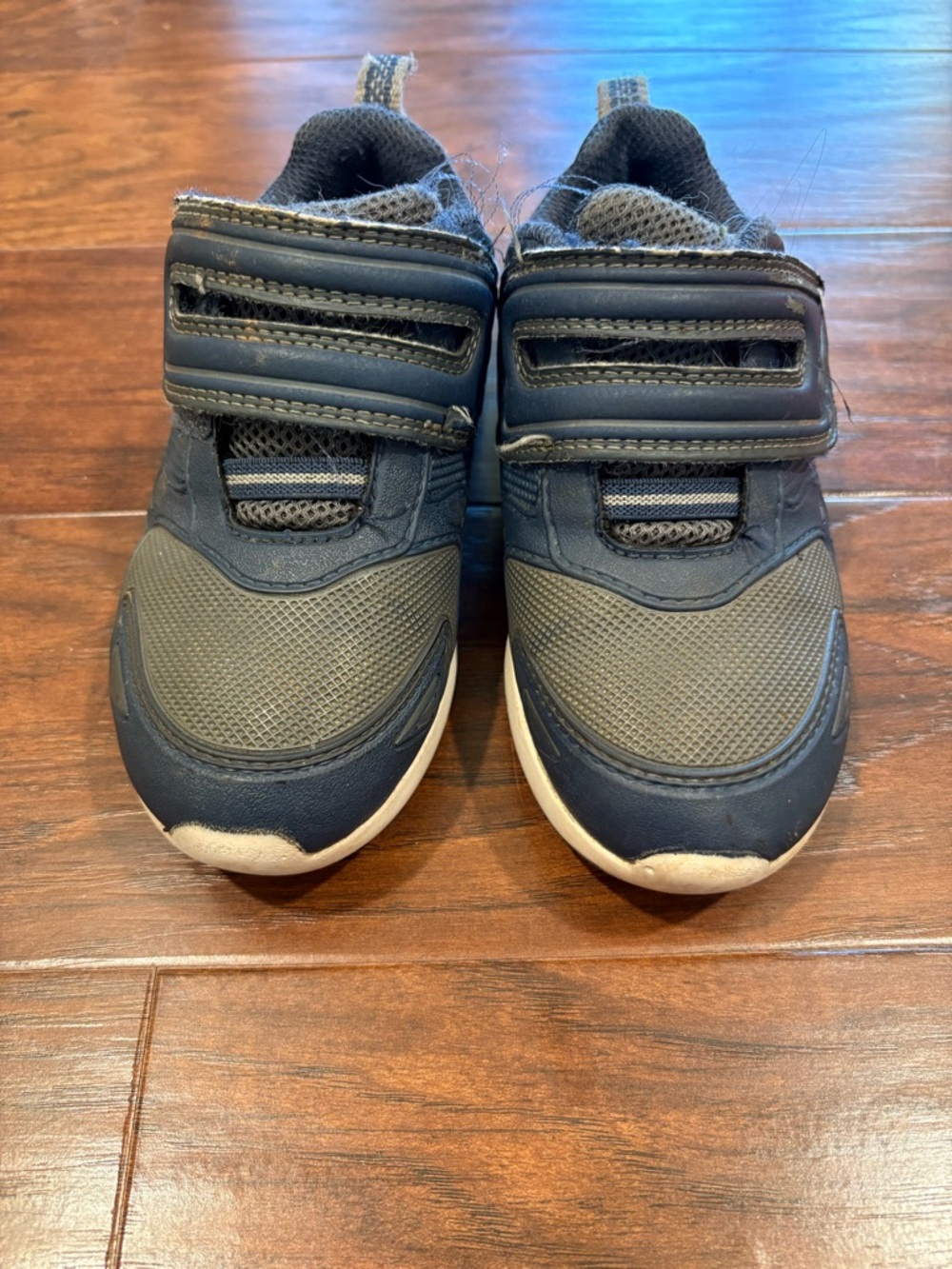Athletic Works Navy and Gray Kids Velcro Sneakers